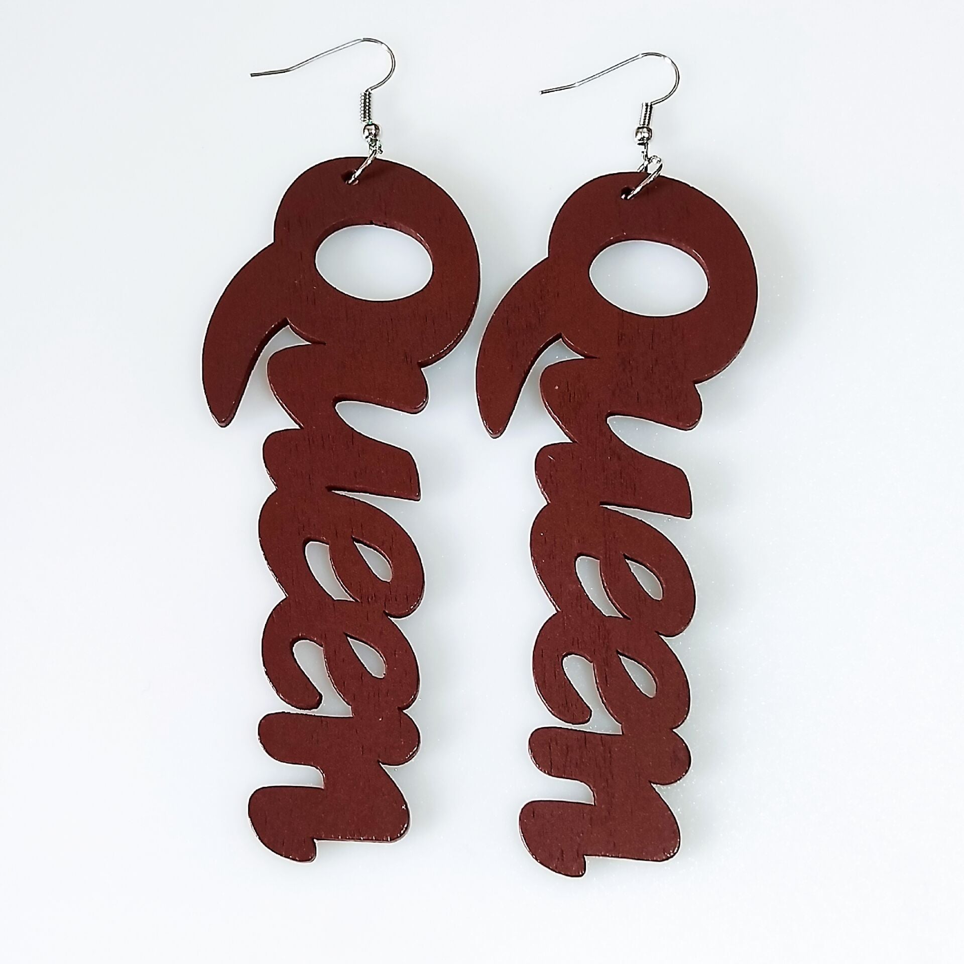 Wholesale Vintage Alphabet Wooden Earrings